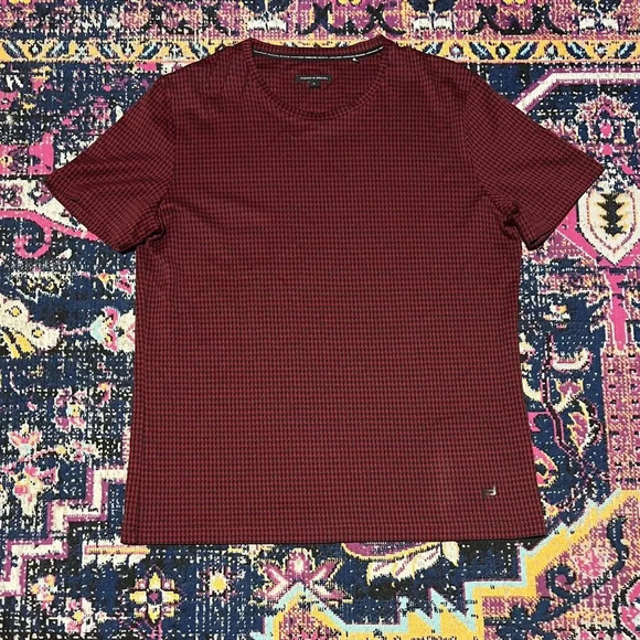 Porsche Design Mens Shirt Tec Flex T-Shirt Size XL Jacquard High Tech Weave Red - Picture 1 of 2